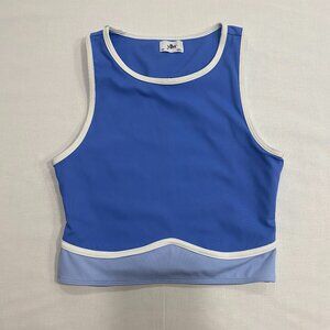 Yellow the Label Blue and White Contour Tank Top Medium